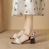 Damen Sommer-Sandalen im koreanischen Stil mit dicken Riemen